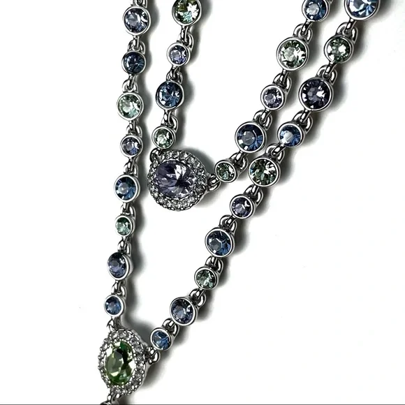 Givenchy | NWT Double Layered Crystal Rhodium Pave Y-Necklace - Picture 9 of 15